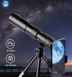 4K 10300x40 Monoküler Teleskop Sıkıştırılabilir HD Zoom Monoküler Binoküler Işık Gece Görme Kapsamı Av Kampı5887473