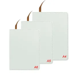 Notepads A6 Sublimation Journale mit doppelseitigem Klebeband Thermaltransfer Notebook DIY White Blanks Faux Leder Journal A02 Drop del Dhoos