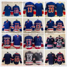 Movie College Ice Hockey Wears Jerseys Stitched 10ArtemiPanarin 13AlexisLafreniere 20ChrisKreider 8JacobTrouba 11MarkMessier men Youth women Blank Jersey