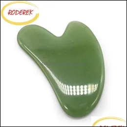 Masaj Stones Rocks Aventurine Jade Guasha Board Doğal Taş Kazırıcı Çin Gua Sha Vücut Healare Drop Teslimat Healt Dhvzt için