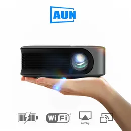 Projektörler Aun Aun Aun AUN Pro Projektör Taşınabilir Ev Sineması Akıllı TV Pil Sinema WiFi Sync Telefon Oyunu Beamer Mini LED Projektör 4K Film T221216