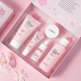 Face Skin Care Set Cleanser Sakura Essence Cream Moisturizing Toner Eye Cream Face Serum Eye Skin Care 5pcs/set