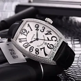 Neue Casablanca 8880 C DT Stahl Silber Diamant Lünette Silber Zifferblatt Japan Miyota 8215 Automatik Herrenuhr Schwarzes Lederarmband Watches283R