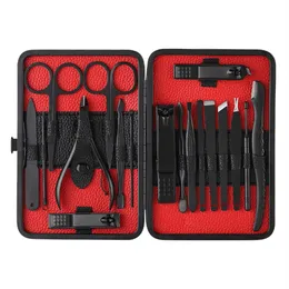 18pcs Pro Pedicure Manicure Tool Kit Citper Clippers Set Fire File Fire Firemer Endbrow Tool Tool для Care266b
