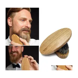 Bath Brushes Sponges Scrubbers Sublimation Brushes Natural Eco Friendly Mens Oil Head Styling Hairdressing Comb Solid Wood Beard Dh1Rr