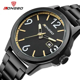 Longbo Brand Business Sports Date Calendar Watchステンレス鋼の腕時計高級ブランドウォッチモントレフェム3003285f