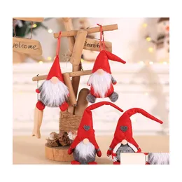 クリスマスの装飾gnome顔のない格子サンタ人形の飾り飾り飾り飾り飾りの休日ホームイヤーペンダントドロップ配達ga dhlkb