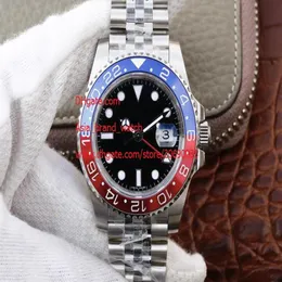 高品質の時計40mm GMT 126710 BLRO 126710BLRO PEPSI RED BLUE BEZEL ASIA 2813ムーブメントオートマチックメンズウォッチWATC301S