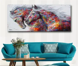 Płótno sztuka ścienna Streszczenie Nowoczesne malarstwo koni oleju Płótno Drukuj obraz domowy Dekor Home Prezenta