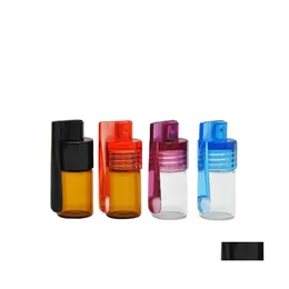 Portasigarette 3651Mm Portapillole in vetro portatile Vaso in polvere di tabacco lavabile Bottiglia di crema per fumo Contenitore per erbe Accessori per fumatori Dro Dhylu