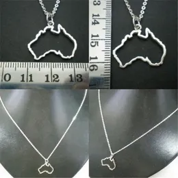 Kontur ihålig öppen australien landskarta halsband enkel adoption kontinent australiensiska statliga Sydney -profilhalsband