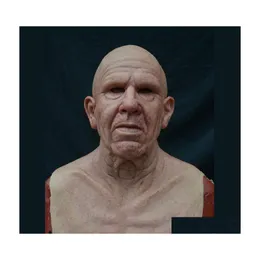 M￡scaras de festa Wig Old Man Mask Halloween FL LATEX Face Scary Capfear Horror para Game Cosplay Prom adere￧os 2021 Drop Delivery Home Garde Dh06g