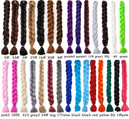 Synthetic Braiding Hairs Crochet Braids Hair Extensions one piece 82 inch Kanekalon Fiber braid 165gpiece pure color Jumbo Braid 4149671