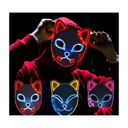 Party Masks Demon Slayer Tanjirou Mask Sabito Mascarilla Makomo Cosplay Masques Halloween Costume Mascaras Led Drop Delivery Home Ga Dhq1J