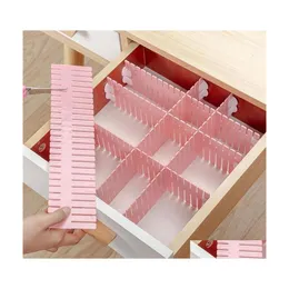 Storage Drawers 4Pcs Plastic Der Grid Separator Divider Partition Organizer Underwear Socks Makeup Clapboard Storages Ders Wh0600 Dr Dhzwq