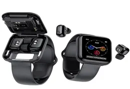 Nyaste 2 i 1 Smart Watch med öronsnäckor trådlösa TWS Earphone X5 hörlurar pulsmätare Full pekskärm Musik Fitness Smart5830485