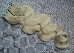 Body Wave Tape in menschlichem Haarverlängerungen 40 PCs Jungfrau Brasilian Wave Haartuse Haut Schussklebeband in Remy Hair Extensions 60 Plati8102302