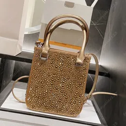 Axelväskor designer charmig strass tote väska hangbag totes crossbody wallet läder topp handväska glans kväll pochette party 5 färger flap