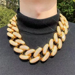 Charming Men Hip Hop Jewelry 36mm Width 16-24inch Gold Silver Colors Full Bling CZ Heavy Cuban Chain Necklace Fashion Jewelry Nice Gift