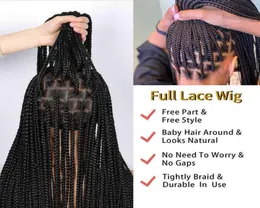 NXY Hair Wigs Kalyss 36 Inches Full Lace Front Knotless Box Braided Wigs With Baby Hair Super Long Synthetic Braids Wig For Black 1179083