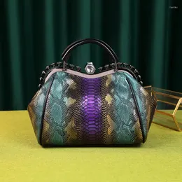 Вечерние сумки Icev Luxury Shell Messenger для женщин сплит кожаная сумочка зажима Serpentine Clutch Top Hande Sag Bolsos