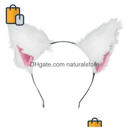 Pinzas para el cabello Barrettes Gato Diadema Joyería Mujeres Niñas Moda Orejas de felpa Diademas Sombreros Bisel Accesorios Entrega de la gota Hairjew Dhle8