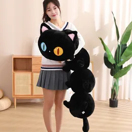 Hot 1pc 130cm Nice Giant Soft Plush Funny Cat Pillow Black Caterpillar Cushion Doll Children Stuffed Caterpillars Kids Toys