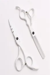 C1010 6QUOT Giappone Logo personalizzato White Professional Human Hair Scissors Barber039s Scissori per parrucchiere che tagliano diradamento SH6295746