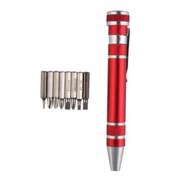 Wholesale 8 heads Screwdrivers pen shape aluminum alloy screwdriver 8 in 1 multi-function screwdriver