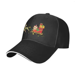 Berets Christmas Bear Cartoon Sled Visor Baseball Cap Adjustable Cotton Or Polyester Lightweight Four Seasons Print Adult Casual