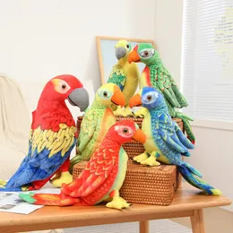 26/38CM Simulation Parrot Colourful Delicate Lifelike Bird Creative Animal Ornament Plush Home Decror