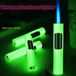 New Torch Windproof Lighter Jet Cigarette Cigar Gas Lighter Pen Spray Gun Butane Refill Luminous Lighter Gadgets Gift