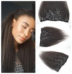 3A3B3C Kinky Straight Clip Ins Extensions 1226inch 7pcslot 120G Maleysian Hair Weave Geasy3922990