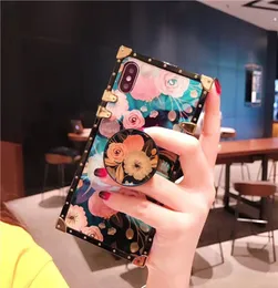 Luxo Blue Ray Flower Rose Square Phone Case para Samsung S8 S9 S10 Plus S10E S20 Ultra Capa para Samsung Note 8 9 10 20 Ultra7982839