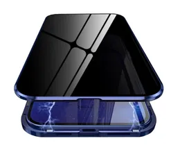 iPhone 12のプライバシー磁気保護電話ケース12 Mini Pro Max Anti Peeping両面強化ガラスメタルバンパーフレームFul6597977