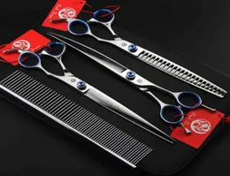 con pacchetto al dettaglio Drago viola 3 pezzi set 80Ques Professional Hair Scissors per taglio di forbici per taglio dei capelli COMB2255658