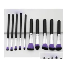 Other Home Garden 10Pcs Makeup Brush Sets Tools Cosmetic Foundation Eyeshadow Eyeliner Lip Powder Brushes Make Up Tool Drop Deliver Dhvrd