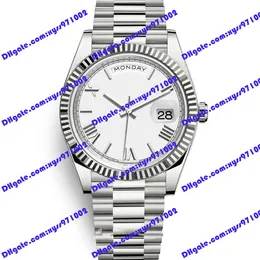 Yüksek kaliteli erkekler saat 2813 Otomatik Mekanik Saat 228239 40mm Beyaz Roma Dial Paslanmaz Çelik Saat Swatch Takvim Ekranı 228238 Saatler Safir Kristal