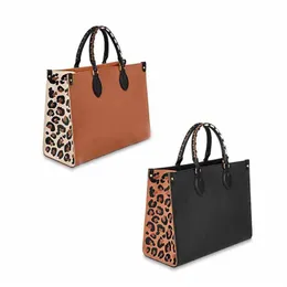 Senaste stilarnas toppkvalitet Wild at Heart Series Onthego Tote Bags Designers Handväskor Ko läder präglade leopardtryck Mamma Bag3427