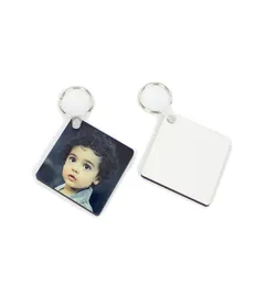 Sublimation Keychains blank can printable MDF key ring heat press print your logo 100pcslot8165988