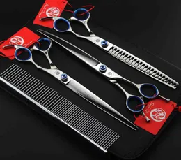 Con pacchetto al dettaglio Drago viola 3 pezzi set 80Ques Professional Hair Scissors per taglio di forbici per taglio dei capelli Comb5613607