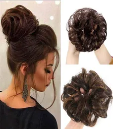 Hair Bun Extensions Donut Chignons Krótkie niechlujne fali fryzjerskie dla kobiet do włosów Scrunce Updos Bun Human Hair 4 Kolory O6192694