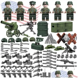 Vehicle Toys Military Building Block Doll Pacific Commander Plastic Diy Small Particle Assembled Toy Gift For Children Boys Drop Del Dhoun