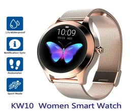 IP68 wasserdichte Smart Watch Frauen Schlafüberwachung Herzfrequenzmonitor Mode schöne Smartwatch KW10 -Armband für Android iOS Phon7772622