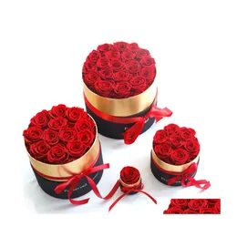 Dekorative Blumenkränze 2021 Ewige Rose in Box, echt konserviert, mit Set, romantische Valentinstagsgeschenke, das Muttergeschenk 1257 V2 Dhoox