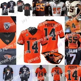 Camisas de futebol Oregon State Football Jersey NCAA College Chance Nolan Deshaun Fenwick Tre'Shaun Harrison Anthony Gould Kitan Oladapo Wright Grant Austin Co