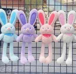 Easter Party Rabbit Toys with Keychain Spring Event Kids Plush Gifts Cute Bunny Big Ears Stuffed Toy SN531