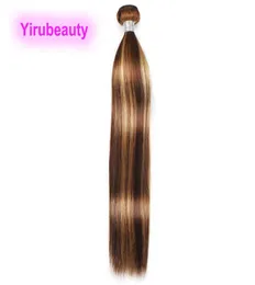 Yirubeauty Malaysian Human Hair Double Wefts P427 1030Inch Straight Body Wave Kinky Curly Piano Color One Bundle3611947