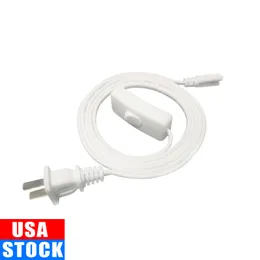 Power Cord Cable for T8 Tube LED Grow Light with On Off Switch 3Pin Integrated Tube Connector Extension US Plug 1FT 2FT 3.3FT 4FT 5FT 6FT 6.6 FT 100 Pack Usalight