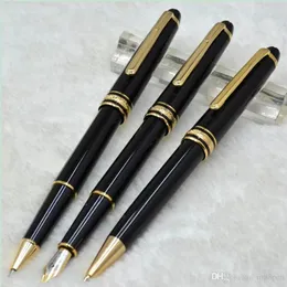 Sıcak satmak parlak siyah tükenmiş kalem / çeşme kalemi ofis kırtasiye promosyon top kalemleri için yeni yıl hediyesi kutu